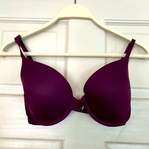 Pink Push Up Bra in Burgandy Size 32 D